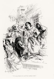 He Was Felled to the Earth by a Young Monk by English School